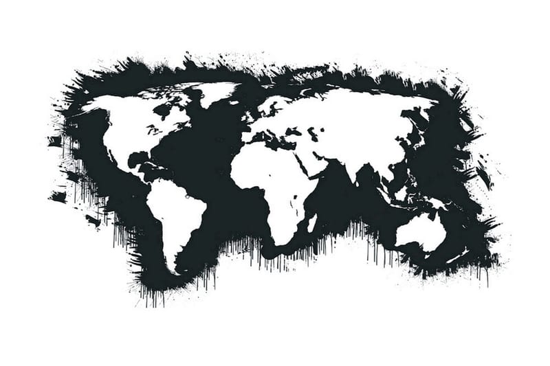 Valokuvatapetti Valkoiset maanosat Musta meri 200x154 - Artgeist sp. z o. o. - Sisustustuotteet - Seinäkoristeet - Tapetit - Valokuvatapetit