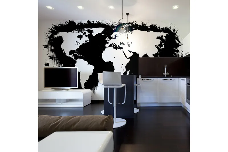 Valokuvatapetti Valkoiset maanosat Musta meri 450x270, Artgeist sp. z o. o.