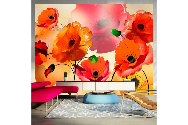 Valokuvatapetti Velvet Poppies 350x270, Artgeist sp. z o. o.