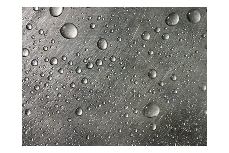Valokuvatapetti Vesipisarat teräspinnalla 350x270, Artgeist sp. z o. o.