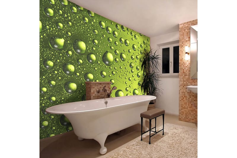 Valokuvatapetti Vesipisaroita olutpullolla 300x231 - Artgeist sp. z o. o. - Sisustustuotteet - Seinäkoristeet - Tapetit - Valokuvatapetit