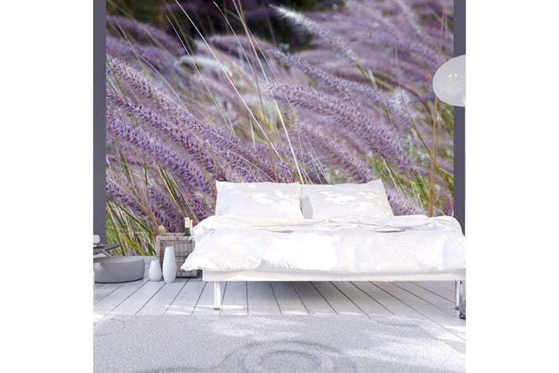 Valokuvatapetti Vihreät niityt ja liilat kukat 300x231 - Artgeist sp. z o. o. - Sisustustuotteet - Seinäkoristeet - Tapetit - Valokuvatapetit