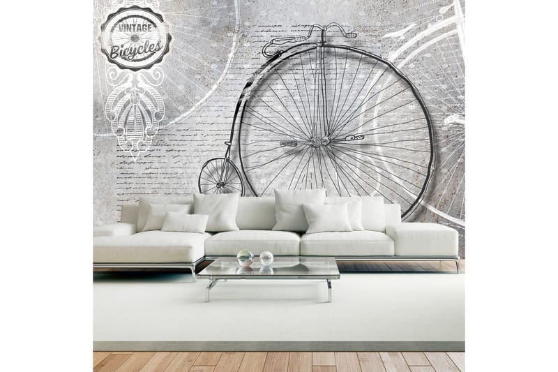 Valokuvatapetti Vintage Bicycles Black And White 150x105 - Artgeist sp. z o. o. - Valokuvatapetit