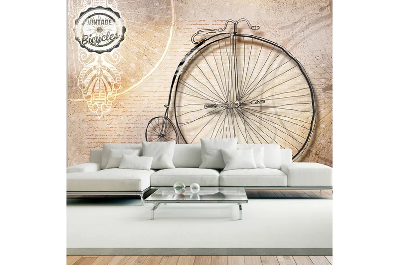 Valokuvatapetti Vintage Bicycles Sepia 150x105, Artgeist sp. z o. o.