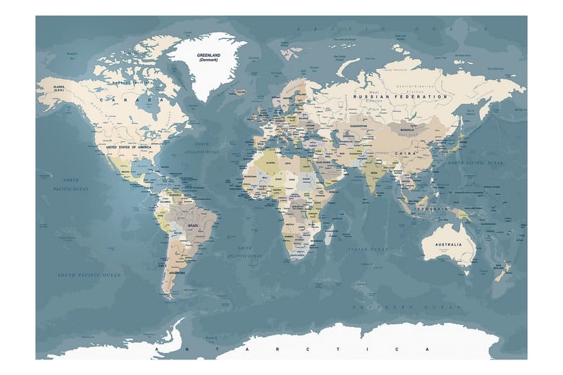 Valokuvatapetti Vintage World Map 350x245, Artgeist sp. z o. o.