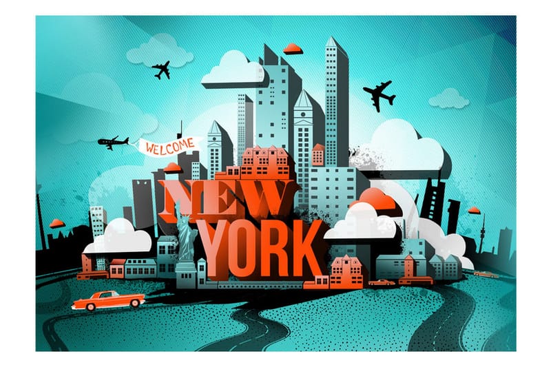 Valokuvatapetti Welcome New York 350x245 - Artgeist sp. z o. o. - Sisustustuotteet - Seinäkoristeet - Tapetit - Valokuvatapetit
