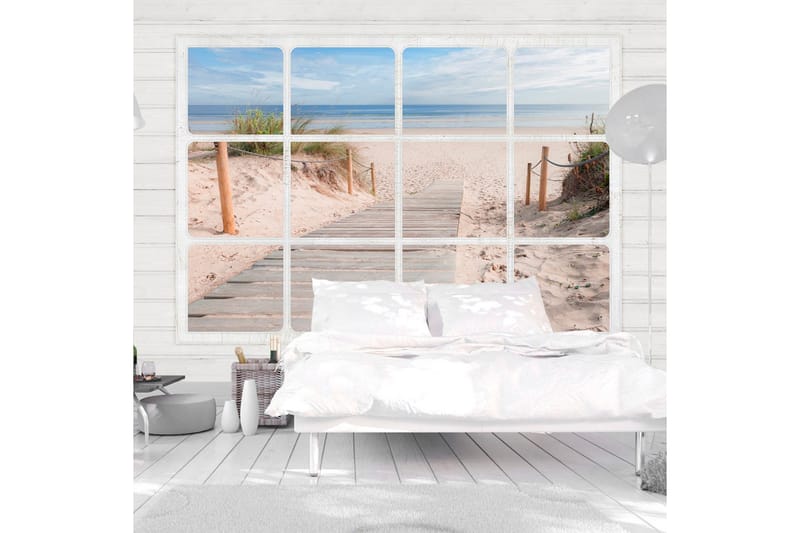 Valokuvatapetti Window & Beach 150x105, Artgeist sp. z o. o.