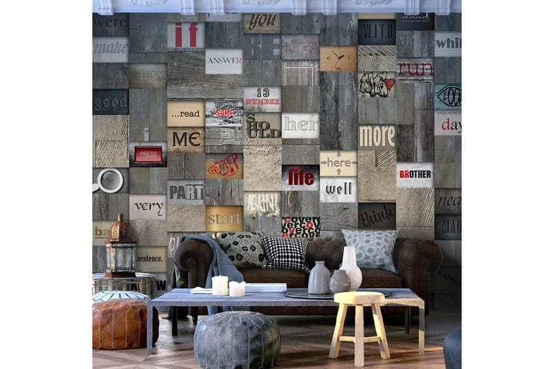 Valokuvatapetti Wooden Inscription 50x1000, Artgeist sp. z o. o.