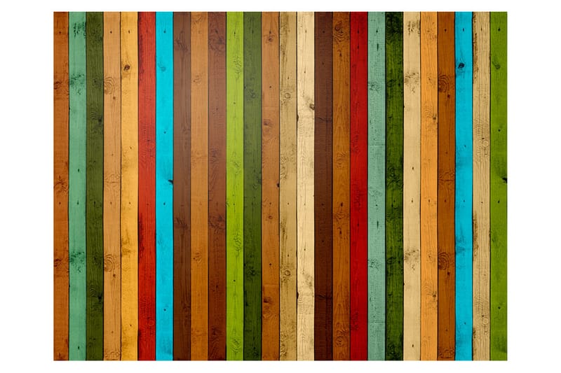 Valokuvatapetti Wooden Rainbow 200x154, Artgeist sp. z o. o.