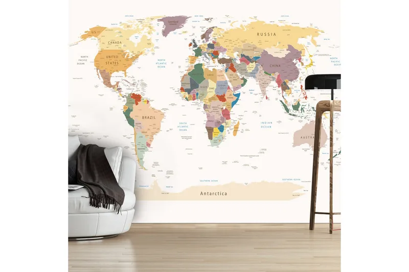 Valokuvatapetti World Map 350x245, Artgeist sp. z o. o.
