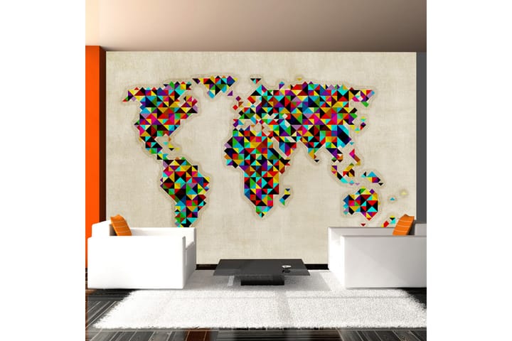 Valokuvatapetti World Map A Kaleidoscope Of Colors 200x154 - Artgeist sp. z o. o. - Valokuvatapetit