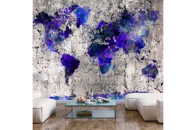 Valokuvatapetti World Map Inc Blots 300x210 - Artgeist sp. z o. o. - Sisustustuotteet - Seinäkoristeet - Tapetit - Valokuvatapetit