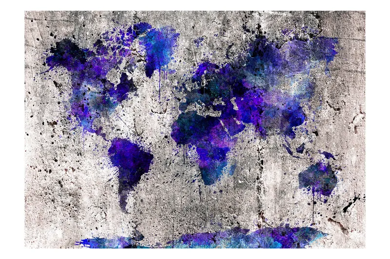 Valokuvatapetti World Map Ink Blots 100x70, Artgeist sp. z o. o.