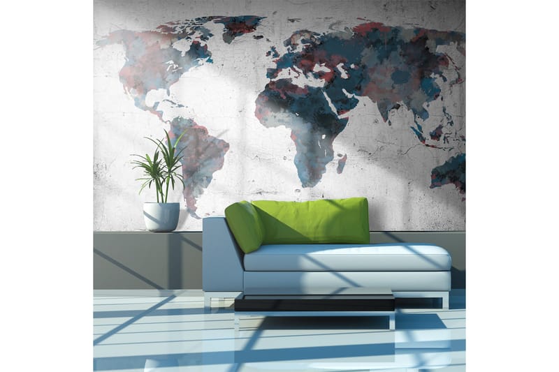 Valokuvatapetti World Map On The Wall 450x270 - Artgeist sp. z o. o. - Sisustustuotteet - Seinäkoristeet - Tapetit - Valokuvatapetit