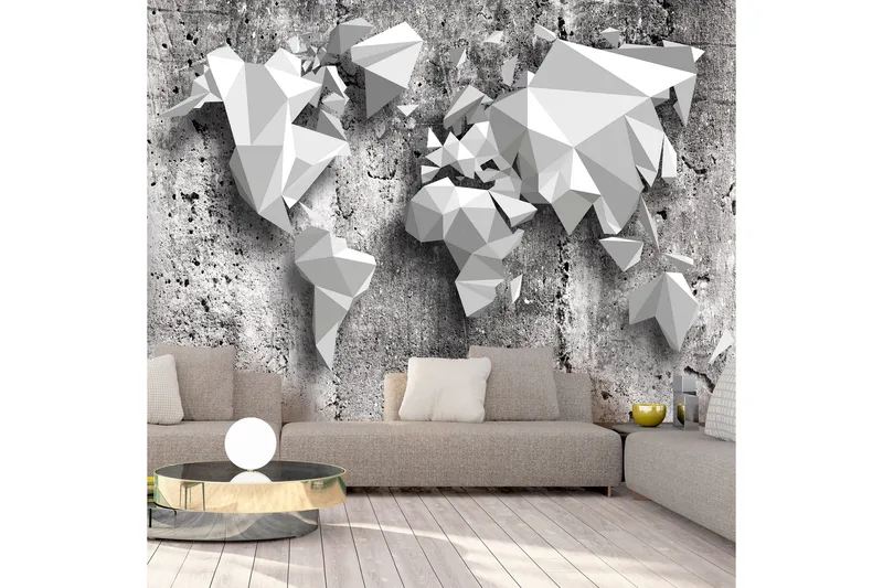 Valokuvatapetti World Map Origami 250x175 - Artgeist sp. z o. o. - Sisustustuotteet - Seinäkoristeet - Tapetit - Valokuvatapetit