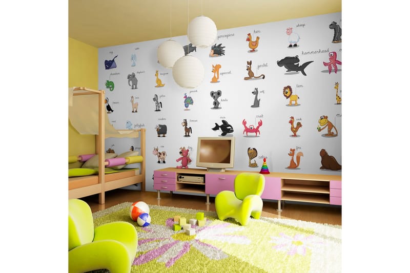 Valokuvatapetti XXL Learning By Playing Animals 550x270 - Artgeist sp. z o. o. - Sisustustuotteet - Seinäkoristeet - Tapetit - Valokuvatapetit