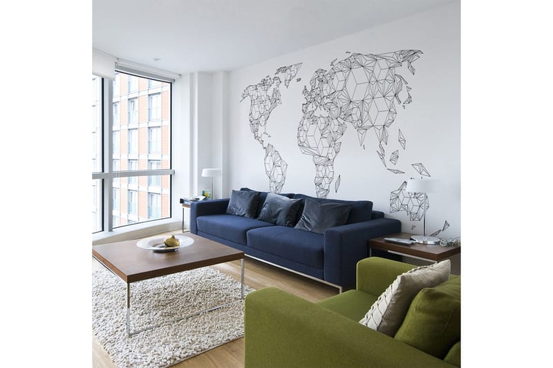 Valokuvatapetti XXL Map Of The World White Solids 550x270 - Artgeist sp. z o. o. - Sisustustuotteet - Seinäkoristeet - Tapetit - Valokuvatapetit