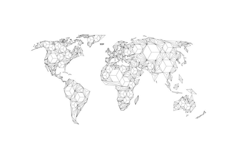 Valokuvatapetti XXL Map Of The World White Solids 550x270 - Artgeist sp. z o. o. - Sisustustuotteet - Seinäkoristeet - Tapetit - Valokuvatapetit