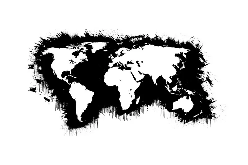 Valokuvatapetti XXL Valkoiset maanosat Musta meri 550x270 - Artgeist sp. z o. o. - Sisustustuotteet - Seinäkoristeet - Tapetit - Valokuvatapetit