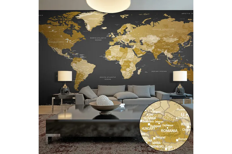 Valokuvatapetti XXL World Map Modern Geography II 500x280, Artgeist sp. z o. o.
