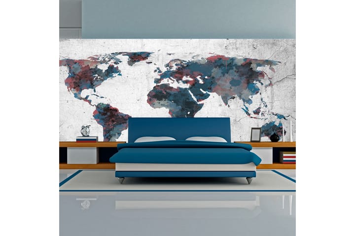 Valokuvatapetti XXL World Map On The Wall 550x270 - Artgeist sp. z o. o. - Valokuvatapetit