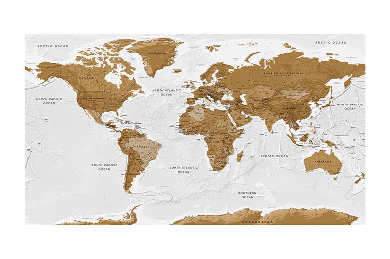 Valokuvatapetti XXL World Map White Oceans II 500x280 - Artgeist sp. z o. o. - Sisustustuotteet - Seinäkoristeet - Tapetit - Valokuvatapetit