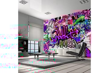 Valokuvatapetti Purple Graffiti 400x280 - Artgeist sp. z o. o. - Sisustustuotteet - Seinäkoristeet - Tapetit - Valokuvatapetit