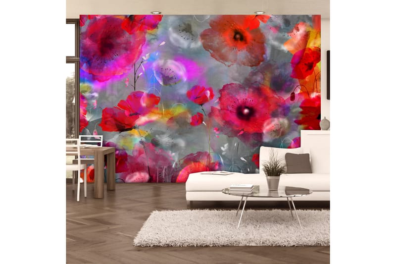 Valokuvatapetti Painted Poppies 150x105 - Artgeist sp. z o. o. - Sisustustuotteet - Seinäkoristeet - Tapetit - Valokuvatapetit