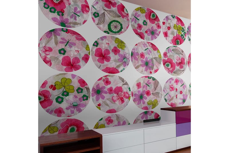 Valokuvatapetti Pink Meadow Circle 50x1000, Artgeist sp. z o. o.