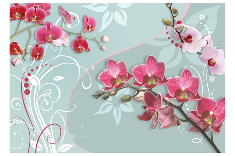 Valokuvatapetti Pink Orchids Variation II 300x210 - Artgeist sp. z o. o. - Sisustustuotteet - Seinäkoristeet - Tapetit - Valokuvatapetit