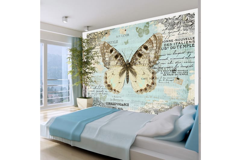 Valokuvatapetti Postcard With Butterfly 400x280 - Artgeist sp. z o. o. - Sisustustuotteet - Seinäkoristeet - Tapetit - Valokuvatapetit