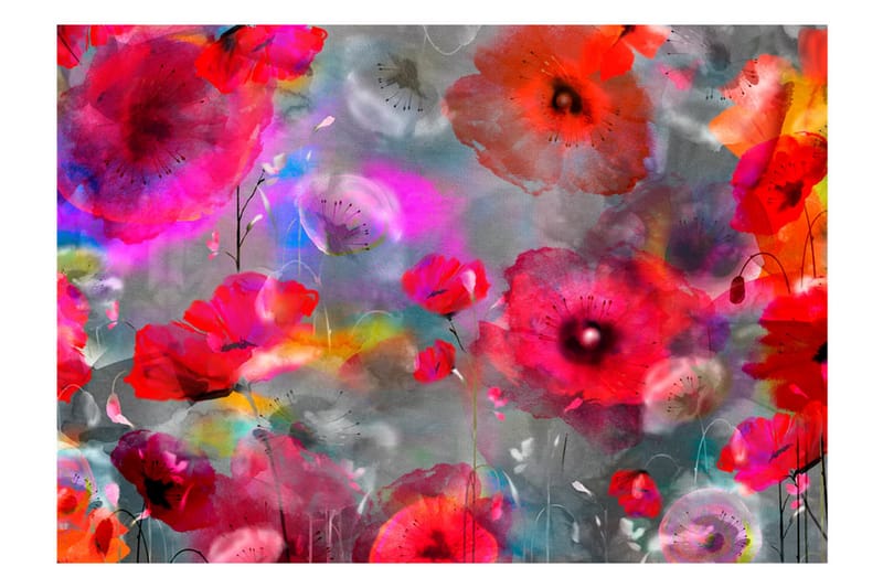 Valokuvatapetti Painted Poppies 150x105 - Artgeist sp. z o. o. - Sisustustuotteet - Seinäkoristeet - Tapetit - Valokuvatapetit