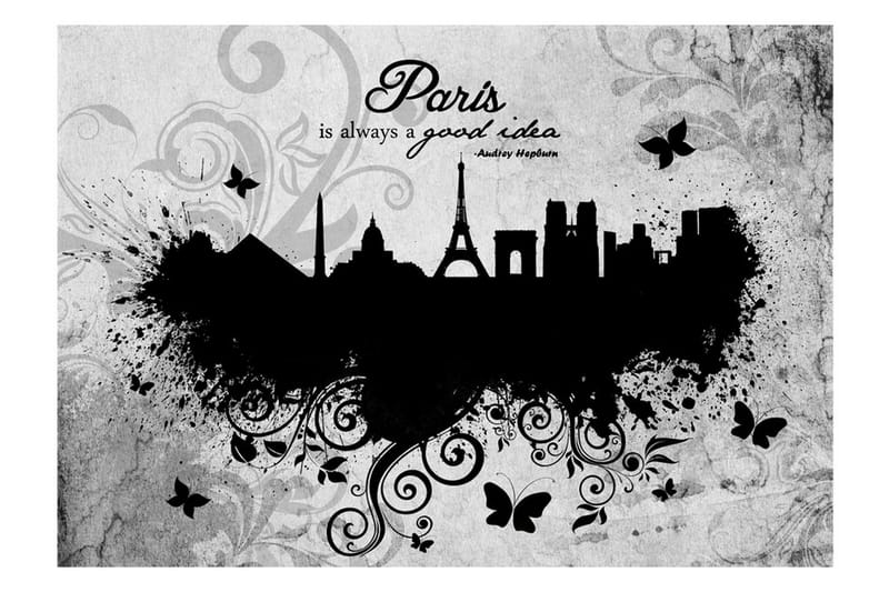 Valokuvatapetti Paris Is Always A Good Idea B&W 250x175 - Artgeist sp. z o. o. - Sisustustuotteet - Seinäkoristeet - Tapetit - Valokuvatapetit