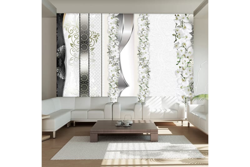 Valokuvatapetti Parade Of Orchids In Shades Of Gray 350x245, Artgeist sp. z o. o.