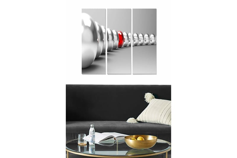 Taulu 3-pak Monivärinen, 20x50 cm