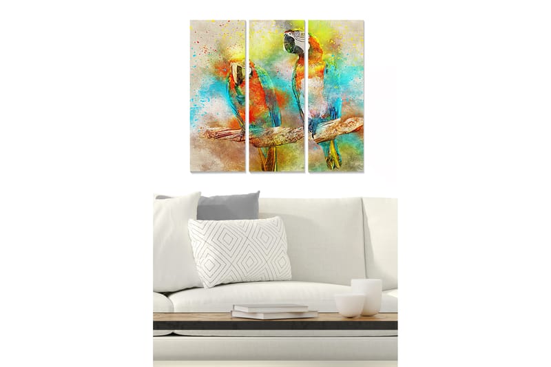 Taulu Abstract 3-pak Monivärinen - 20x50 cm - Sisustustuotteet - Seinäkoristeet