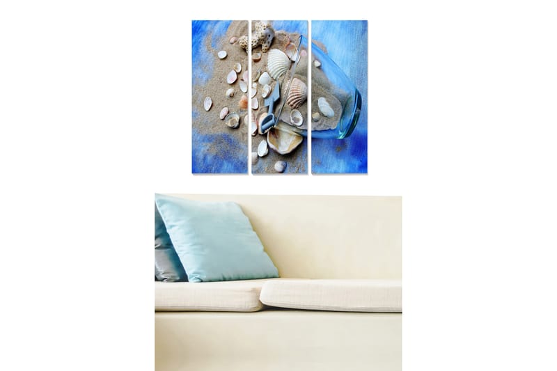 Taulu Abstract 3-pak Monivärinen - 20x50 cm - Sisustustuotteet - Seinäkoristeet