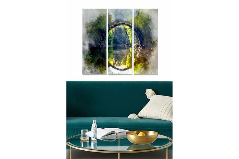 Taulu Abstract 3-pak Monivärinen - 20x50 cm - Sisustustuotteet - Seinäkoristeet