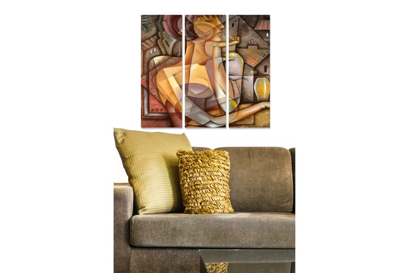 Taulu Abstract 3-pak Monivärinen - 20x50 cm - Sisustustuotteet - Seinäkoristeet