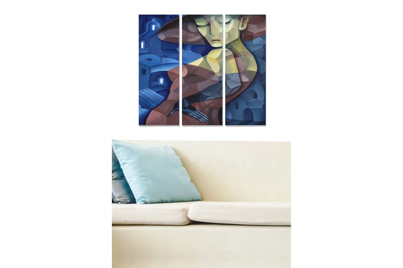 Taulu Abstract 3-pak Monivärinen - 20x50 cm - Sisustustuotteet - Seinäkoristeet