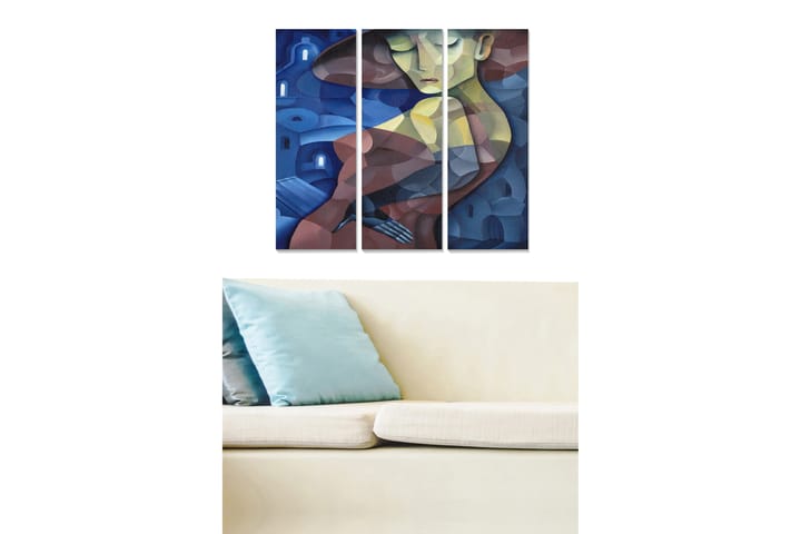 Taulu Abstract 3-pak Monivärinen - 20x50 cm - Canvas-taulu - Seinäkoristeet