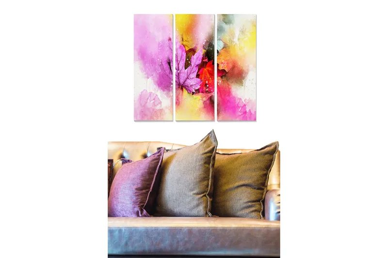 Taulu Abstract 3-pak Monivärinen - 20x50 cm - Sisustustuotteet - Seinäkoristeet