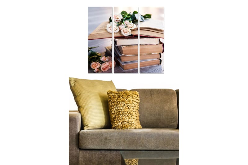 Taulu Abstract 3-pak Monivärinen, 20x50 cm