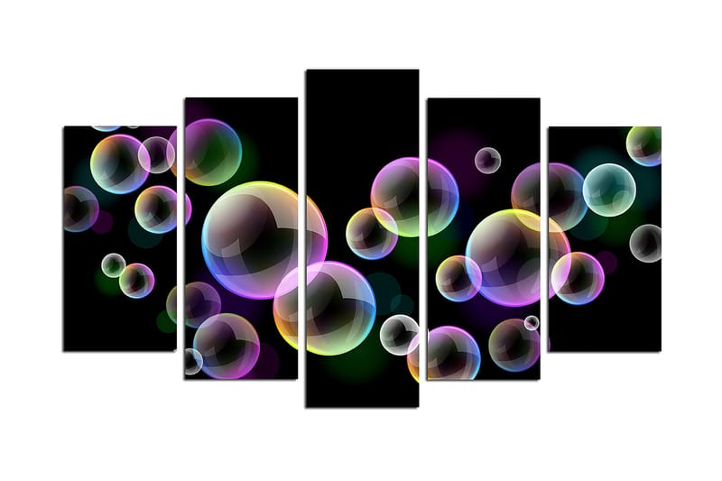 Taulu Abstract 5-pak Monivärinen - 20x60 cm - Sisustustuotteet - Seinäkoristeet