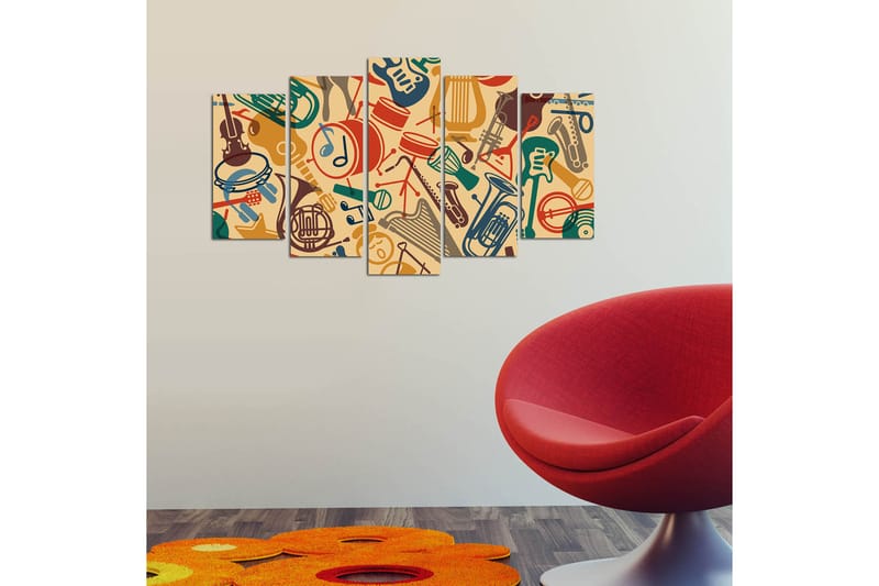 Taulu Abstract 5-pak Monivärinen - 20x60 cm - Sisustustuotteet - Seinäkoristeet
