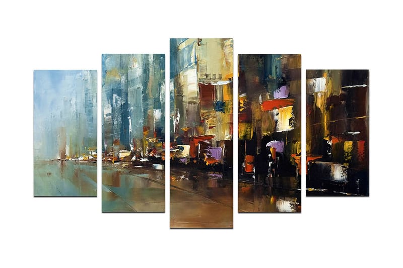 Taulu Abstract 5-pak Monivärinen, 20x60 cm