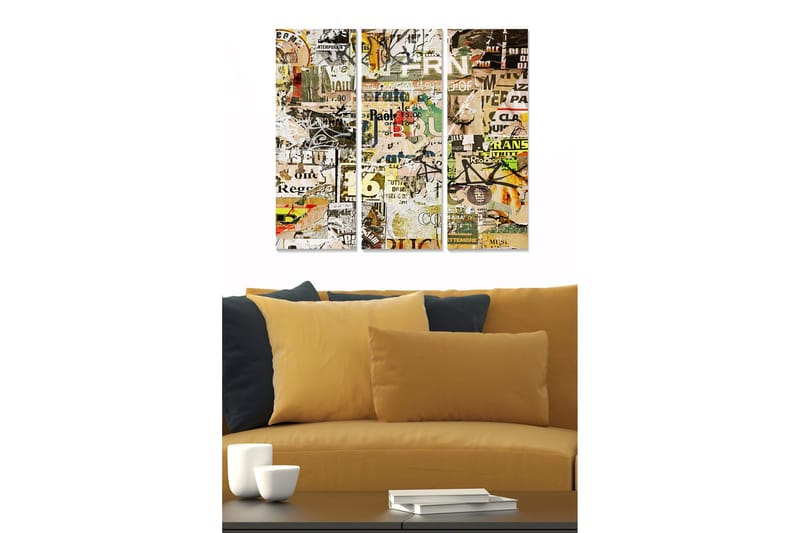 Taulu Advertisement 3-pak Monivärinen, 20x50 cm