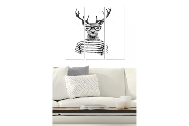 Taulu Animal 3-pak Monivärinen - 20x50 cm - Sisustustuotteet - Seinäkoristeet