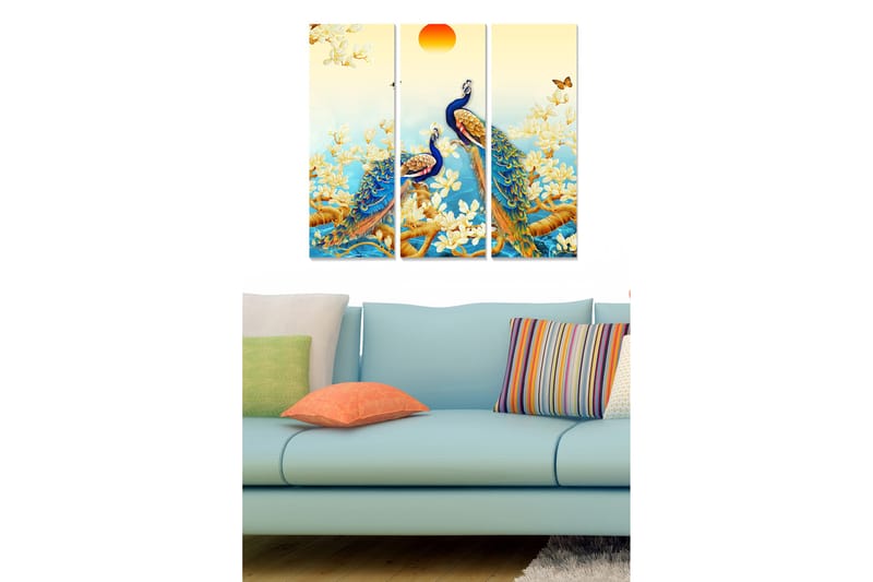Taulu Animal 3-pak Monivärinen - 20x50 cm - Sisustustuotteet - Seinäkoristeet