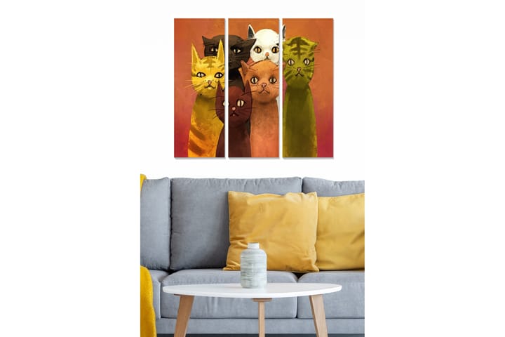 Taulu Animal 3-pak Monivärinen - 20x50 cm - Canvas-taulu - Seinäkoristeet
